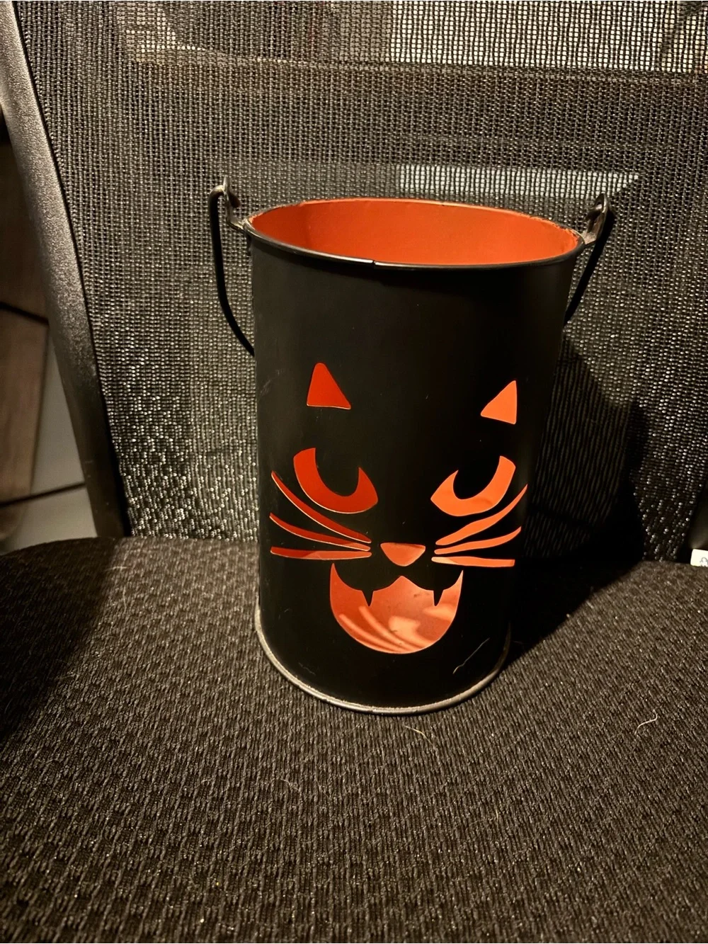 Black and Orange Cat Lantern Bucket